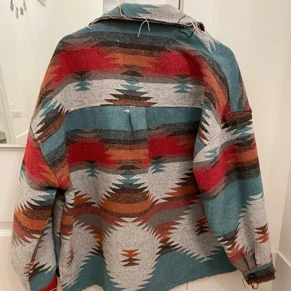 Womens Boho Aztec Print Jacket - Picture 2 of 3